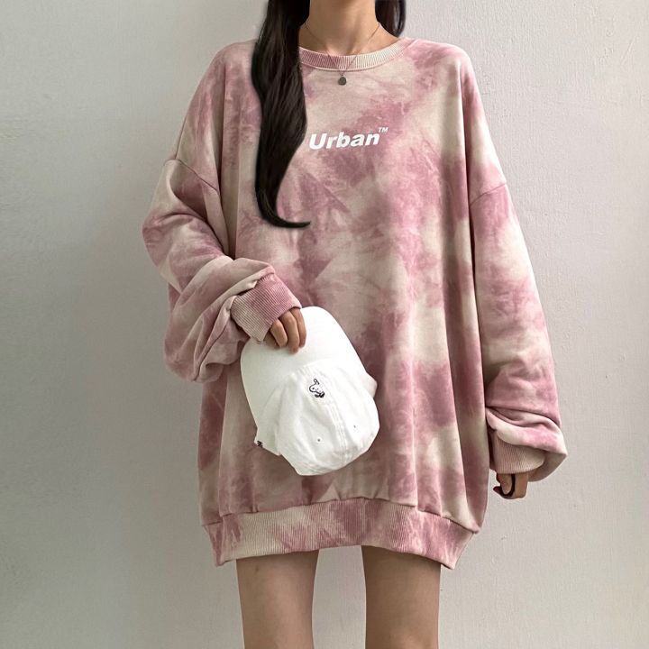 Женский хлопковый свитер свободного кроя Tie Dye High Street весной, осенью и зимой