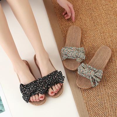 Летние женские тапочки с бантом