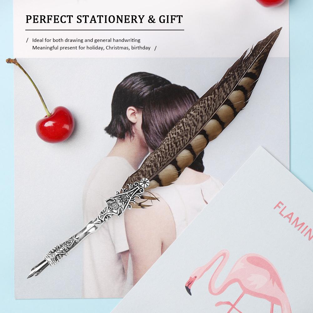 Классическая винтажная перьевая ручка с перьями, каллиграфическая перо, ручка для домашнего декора, подарок