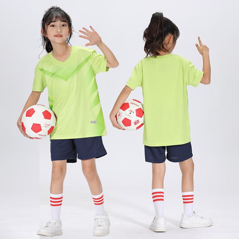 Children's football jersey sets, boys' and girls' quick-dry short-sleeve training elementary school soccer match team uniforms