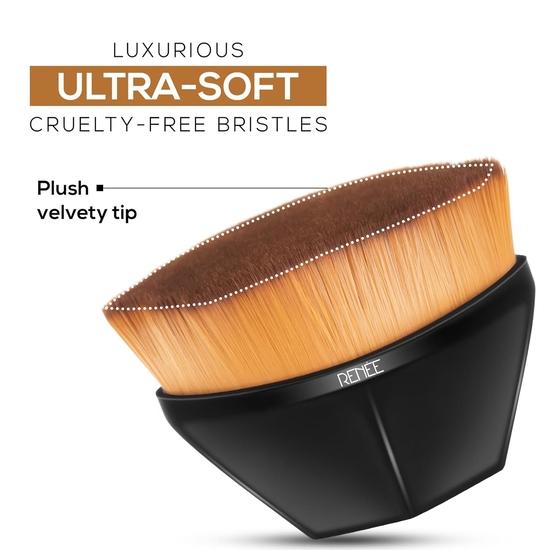RENEE Kabuki Ultra-soft Brush (Black) - Ideal for Powder and Liquid Makeup, Ensures Quick and Even Application