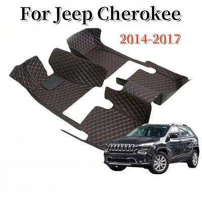 Автомобильные коврики из искусственной кожи для Jeep Cherokee 2014 2015 2016 2017 Автомобильные ковры для ног Coche Аксессуары для интерьера