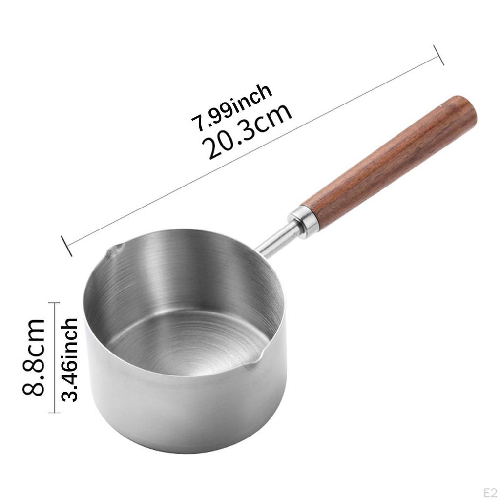 Oil Small Pot Butter Melting Wooden Handle Multiuse Mini Cooking Omelet Pan for RV