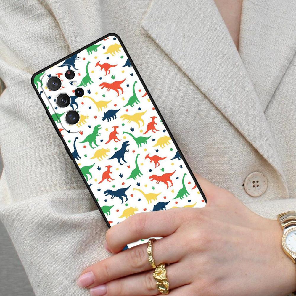 Dinosaur Pattern SOFT Cell Phone Case for Samsung Galaxy S26 Ultra S25 S24 S23 S22 S21 S20 Note10 Cover