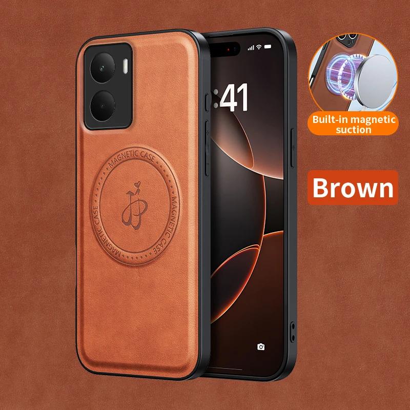 Магнитный чехол с беспроводной зарядкой для Realme 14 5G Realme 14T Защитная накладка PU кожа Жесткая задняя крышка Coque