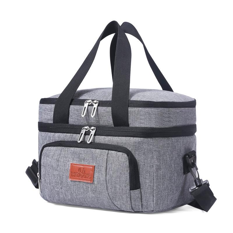 Handbag Multifunctional Bag Soublelayer Lunch Large Capacity Travel Crossbody Picnic Bag Ice Pack Preservation Waterproof Bento Bag Refrigerated Bag