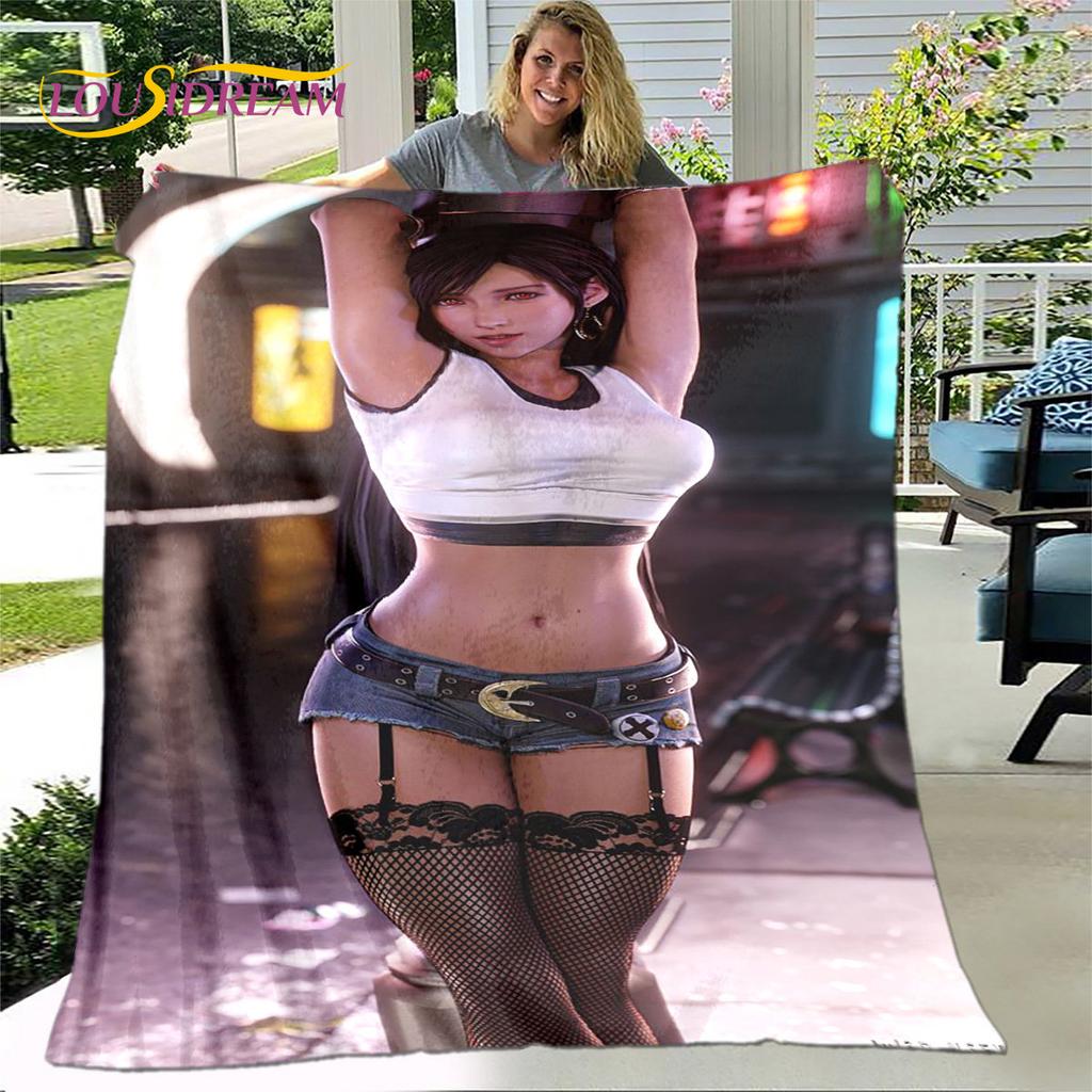 Tifa Aerith, сексуальное кружевное аниме для девочек, мягкое плюшевое одеяло, фланелевое одеяло, одеяло для гостиной, спальни, кровати, дивана, чехол для пикника