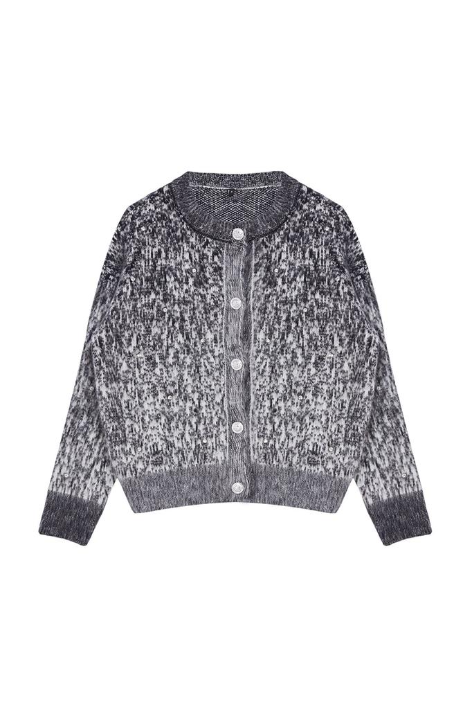 Women's Elegance Style Cardigan Blue Soft Textured Patterned Knitwear Cardigan