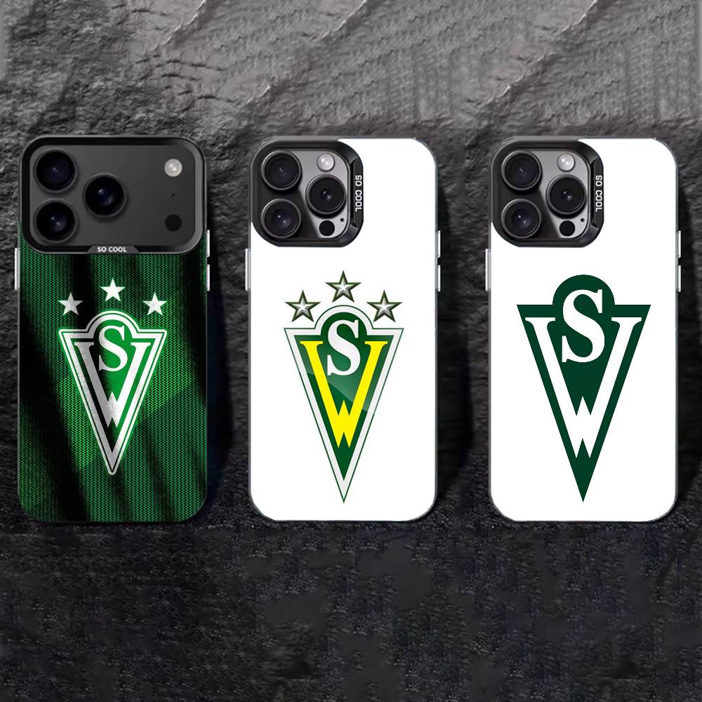 Santiago W-Wanderers Classic Badge Phone Case For iPhone 17,16,15,14,13,12,11 Plus,Pro Max,XS,Colored silver phone case