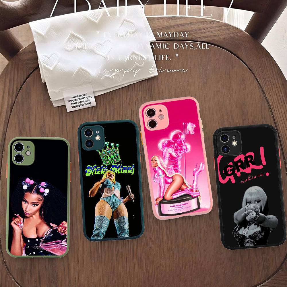 Nicki Minaj Rapper For IPhone Air 16 15 14 Plus 13 12 11 Pro Max Matte Cover Jelly Shockproof Phone Case