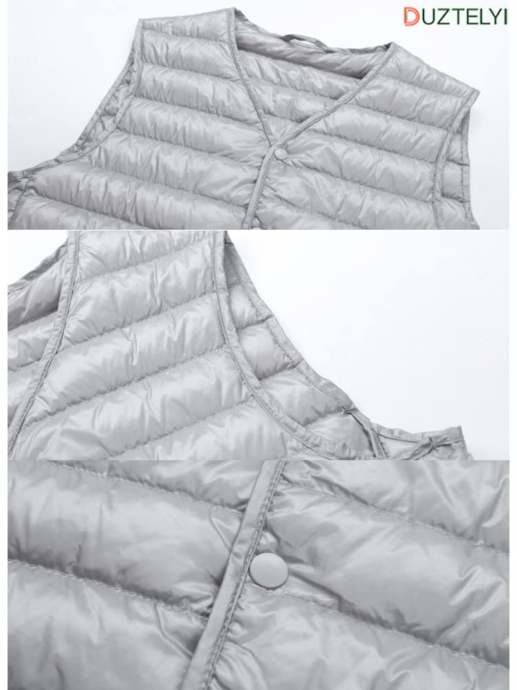 DUZTELYI Пуховый ультралегкий жилет без воротника, внутренний, легкий и включает компактное хранение DU520, мужской жилет, жилет, теплый, сумка, (3XL, темно-синий)