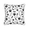 Colorful Paw Print And Bone Pillowcases Fashion Pillow Case For Sofa Bedroom Home Decor Comfy Pillow Cover