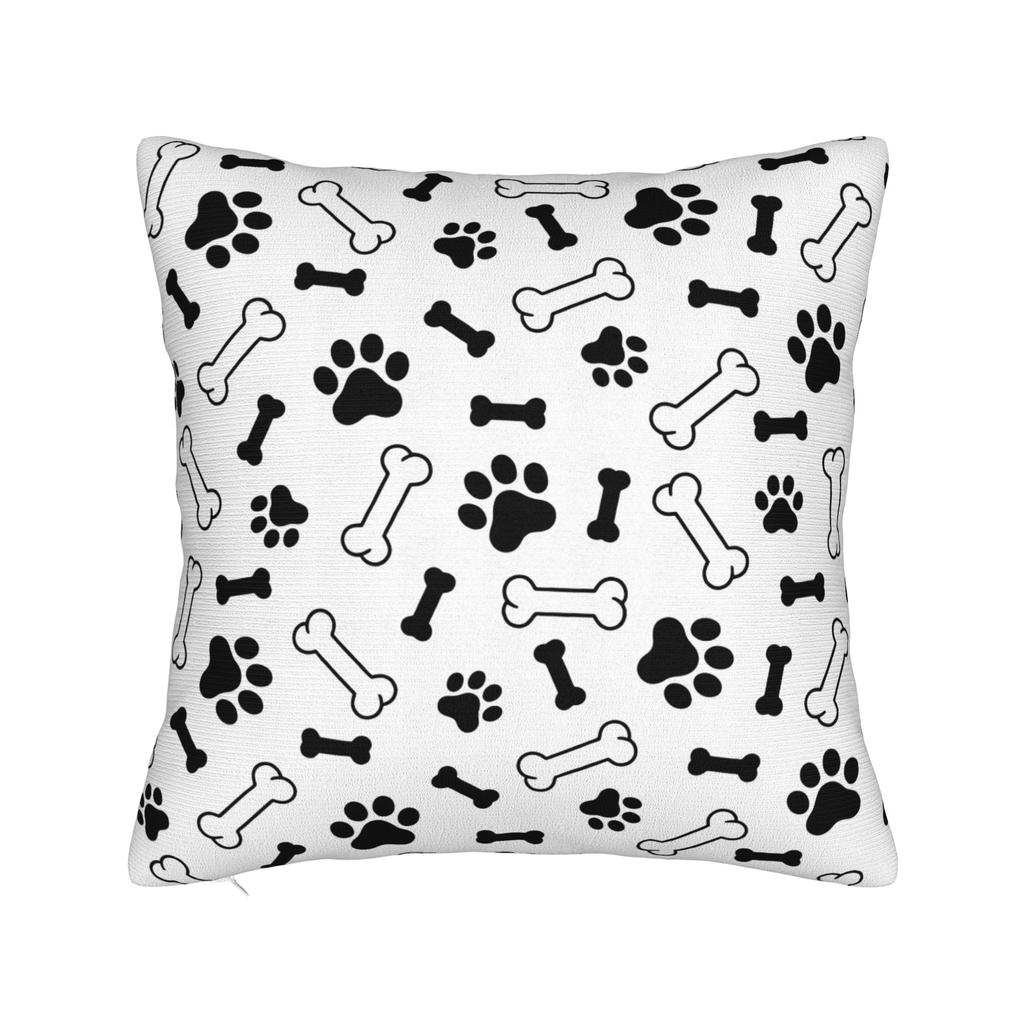 Colorful Paw Print And Bone Pillowcases Fashion Pillow Case For Sofa Bedroom Home Decor Comfy Pillow Cover