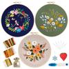 TuxFezug Embroidery DIY Cross Stitch Includes Embroidery and Japanese Instruction Manual Multicolored Flower and Leaf Kit, Kit, Beginner's Set, Hoop,