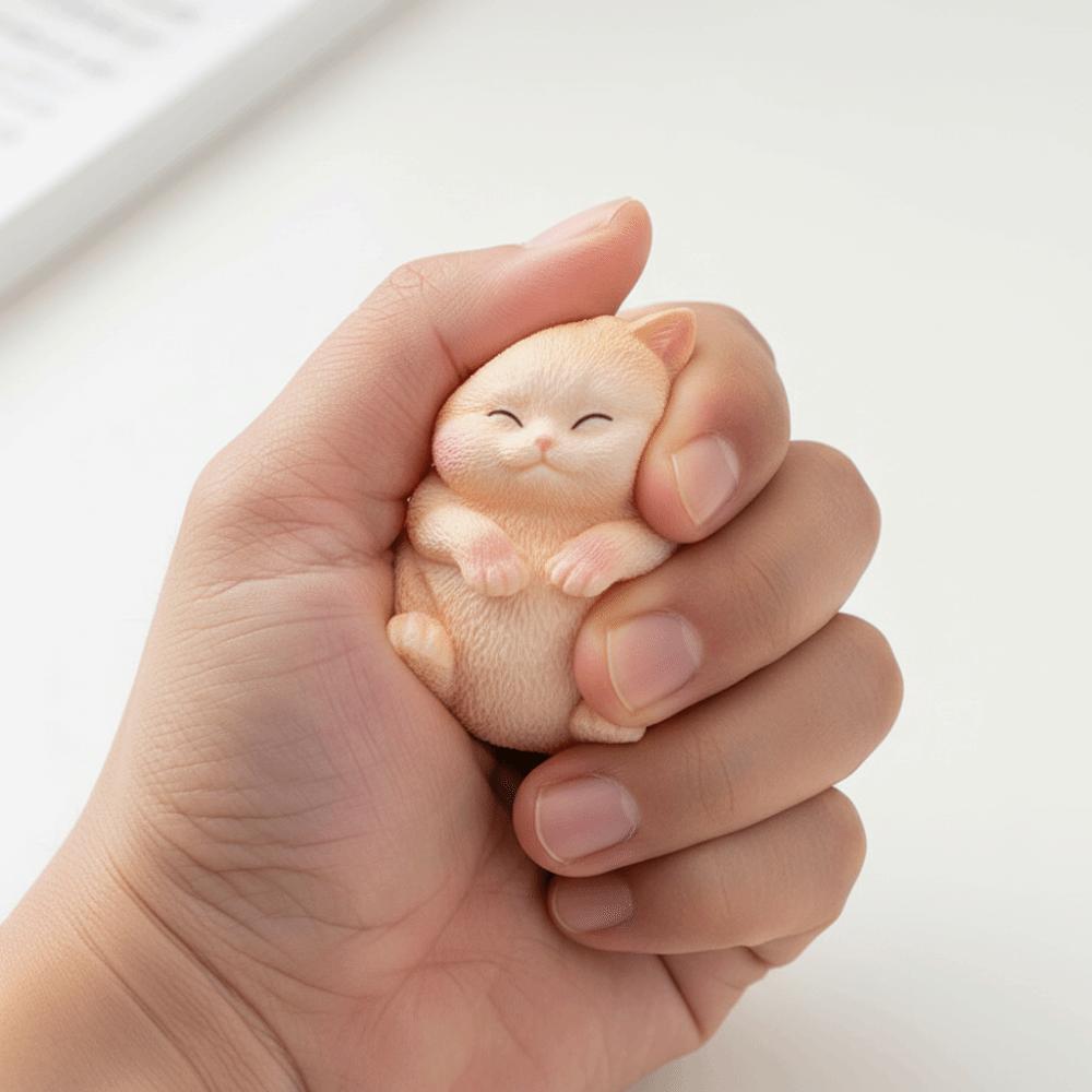 Soft Silicone Cat Squishy Toy Slow Rebound Cat Pinching Toy Cat Squeeze Toy Anxiety Relief