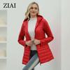 ziai 2024 Spring Women's Jacket Women Clothing Outfit Fashion Light Quilted Cotton Padded Parkas Long Coats Hooded Outerwear ZM-DM28