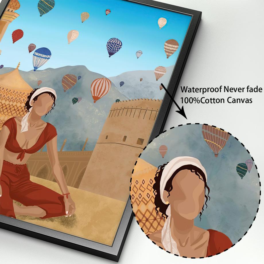 Абстрактная модная девушка, читающая йогу, отдых, пальмовый лист, скандинавский плакат, настенный художественный принт, холст, картина, Декор, фотографии для гостиной