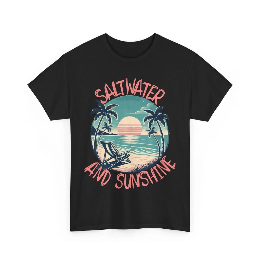 Saltwater and Sunshine T-Shirt | Positive Fun Summer Energy Tee | Summer T-Shirt