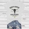 Футболка женская с коротким рукавом She's Gone Country Bull Skull со звездами Футболка с графическим принтом Western Cowboy