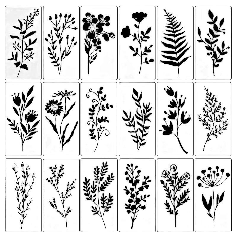 Wildflower Painting Template Reuse Painting Flowers Plants Spray Painting Pet Washable