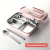 Leak-Proof Stainless Steel Lunch Box With 3 Compartments - Durable, Easy-Clean Bento Container For Students & Office Workers