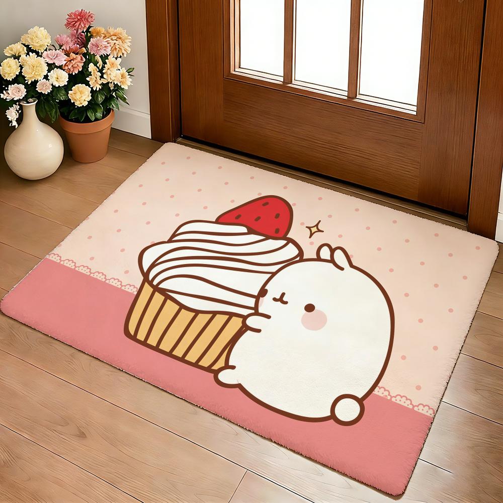 Мультяшный Милый M-Molang Коврик для Пола Уютный Фланелевый Мягкий Толстый Нескользящий Коврик для Гостиной Спальни Кухни Декор Ковры