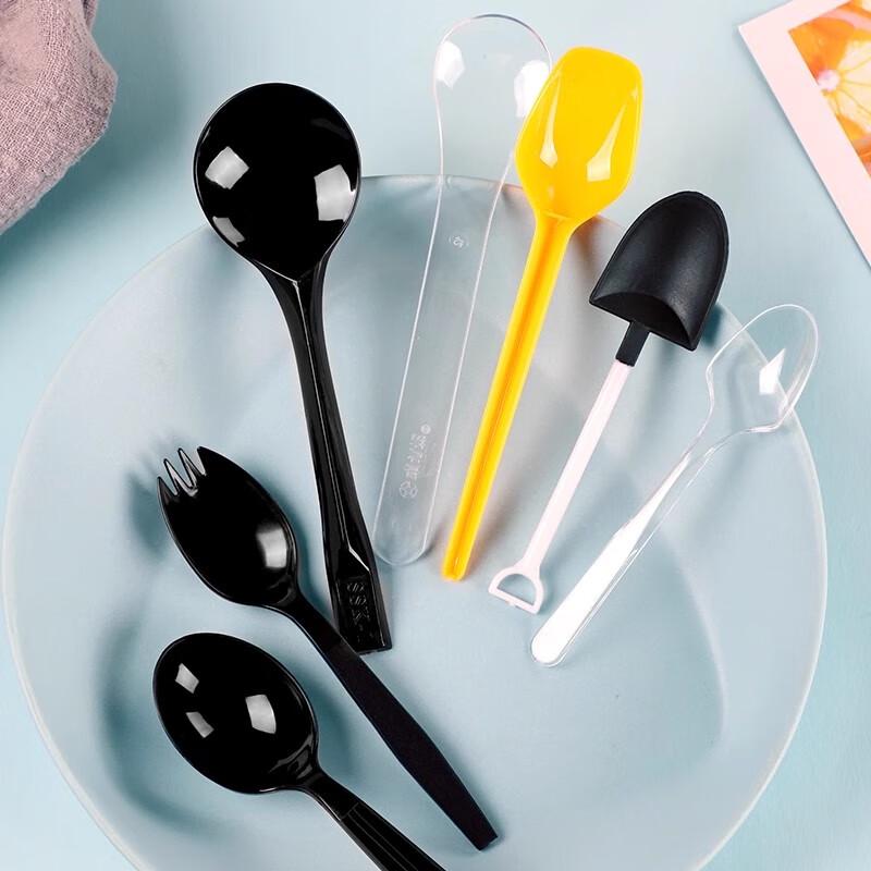 ShengBiLai Disposable Transparent Plastic Dessert Spoons