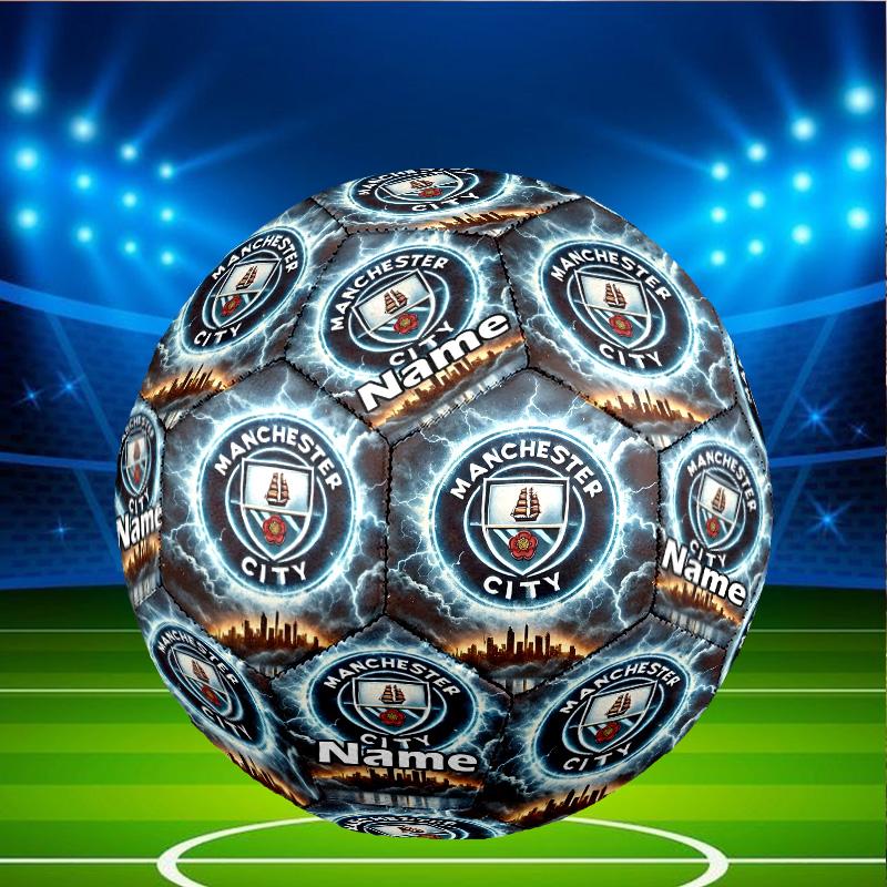 Custom Name Personalized Manchester City FC-A Print Size 5 Soccer Ball Training & Match Football, for Team, Kicking, Gift for Football Enthusiasts