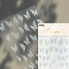 Vigorous Pink Butterfly Gradient Petal Flower Shiny Stars 5D Soft Self Adhesive Nail Art Decoration Sticker Manicure Decal DIY
