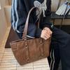 Зимняя винтажная сумка большой вместимости женская сумка-подмышка 2025 новая простая сумка-тоут универсальная наплечная сумка для поездок на работу