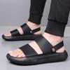 Brand New Men's Breathable Soft Soled Two On Sandals for Summer Comfortable Top Layer Cowhide Casual Leather Beach Shoes