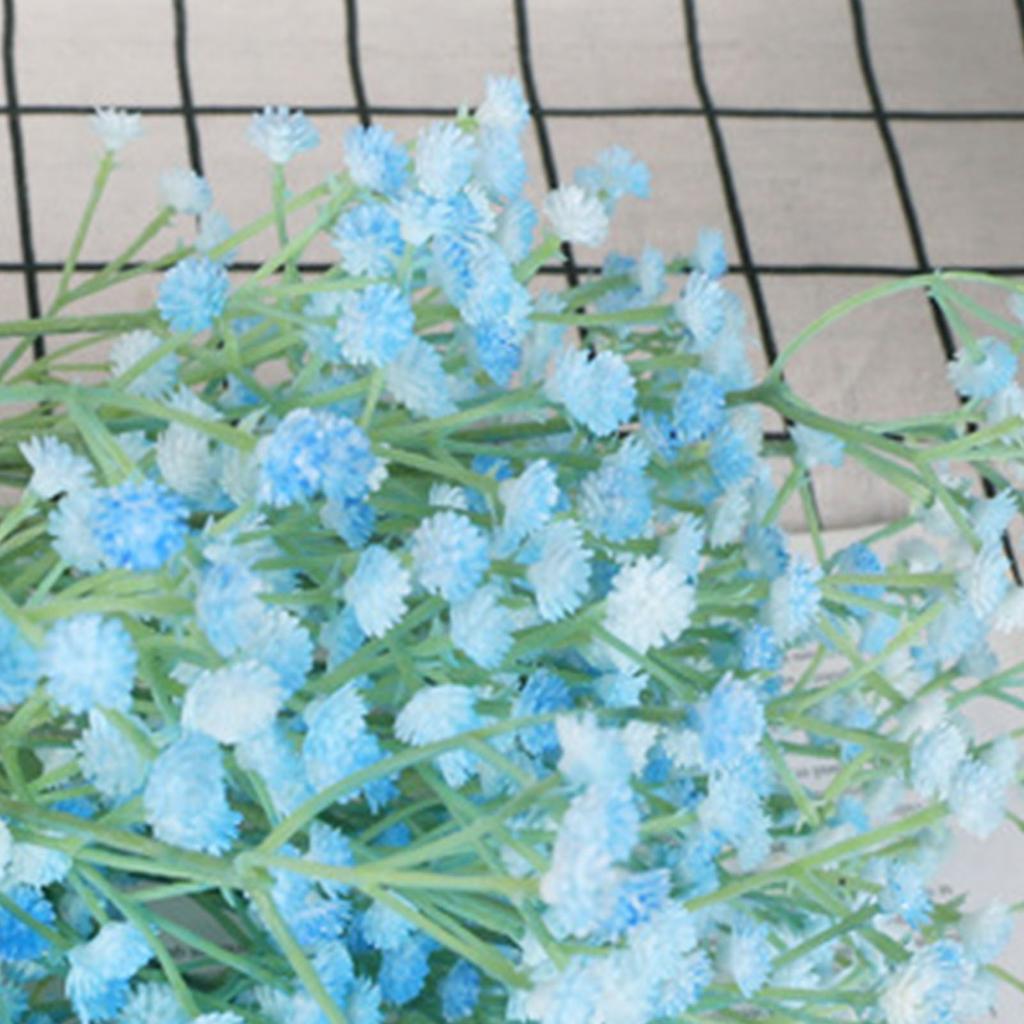 Искусственный цветок Babys Breath 3 ветки пластиковая искусственная гипсофила для свадебного домашнего декора синий