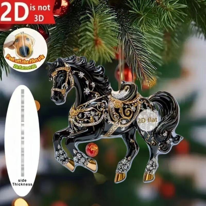 Cute Cat 2D Flat Acrylic Christmas Pendant Festive Christmas Tree Hanging Ornaments For Holiday Festive Xmax Tree Decoration