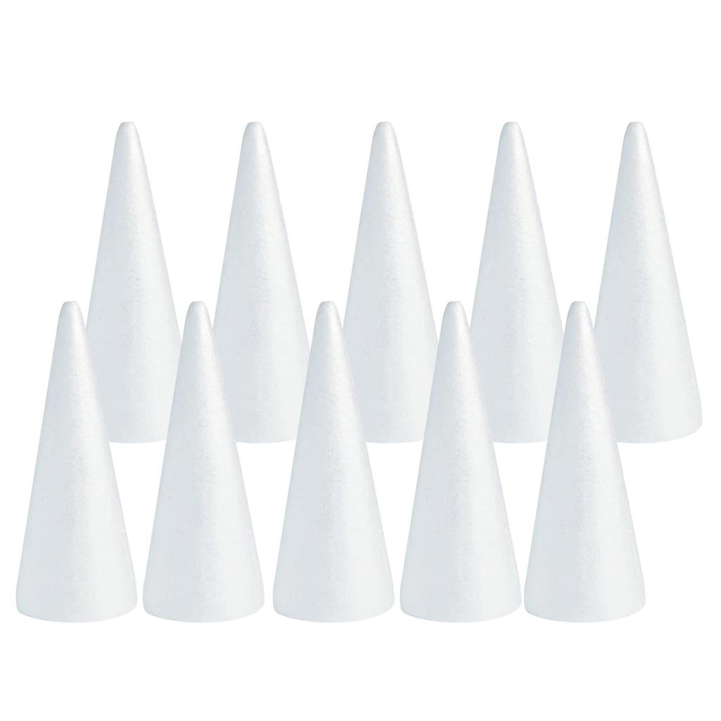 10 Craft Foam Cones Polystyrene Tree Shapes for Events And Children Projects