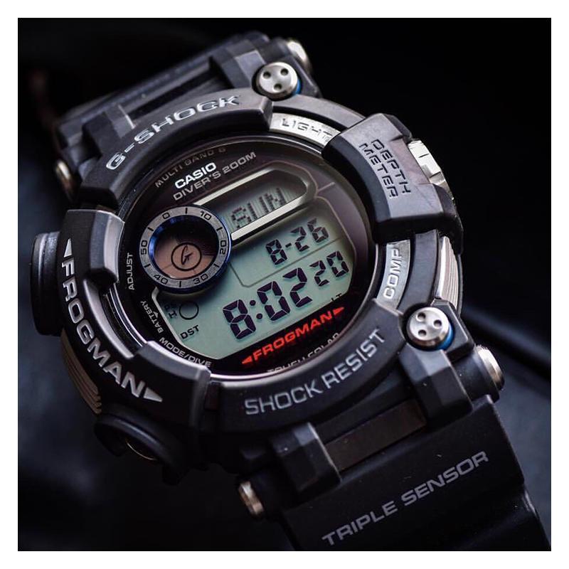 Casio CASIO G-SHOCK Морская Серия Frogman Часы Мощная Развитая Версия На Солнечной Батарее Шестистанционные Радиоволновые Приливная Лунная Фаза Кварцевые GWF-D1000-1
