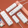 Office USB Power Strip with Multifunctional Sockets and Separate Controls, Long Cord