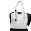 Makeup Bags Soft Women's Shoulder Bag Sweet Solid Trendy with Flower Pendant Casual Tote Bags Girls