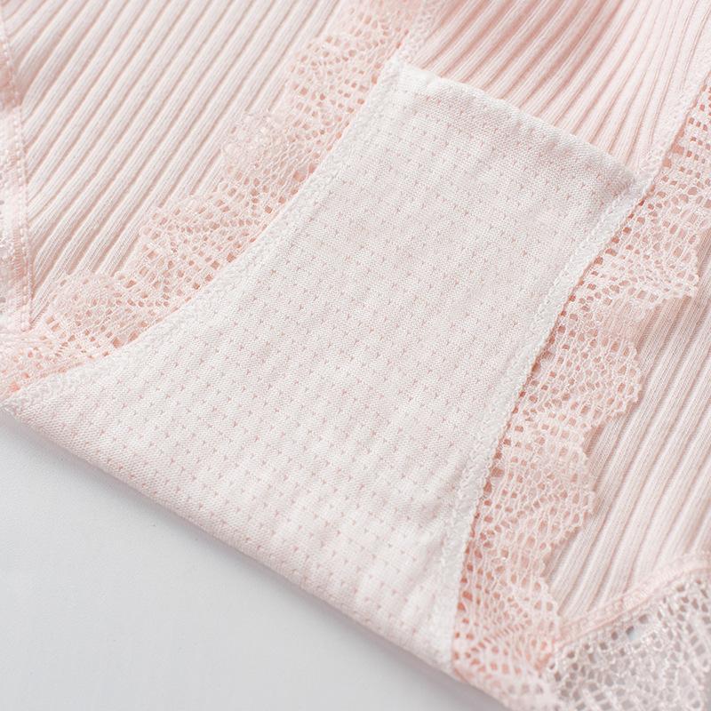 4 PCS Solid Color Women's Panties Lace Threaded Underwear Female Mid-Waist Soft Comfortable Lingerie Girl Lingerie Sexy Woman Clothes