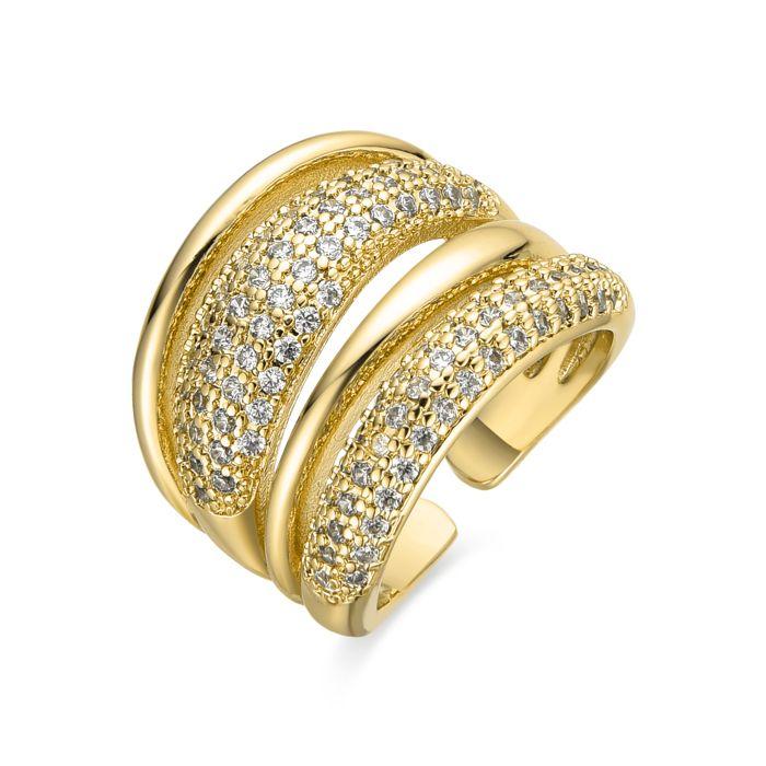 Bague - LUXENTER - Merima - Or jaune 18 carats - Zircone brillante - 18,8 mm
