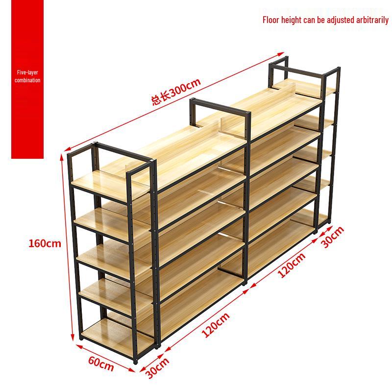 Multilayer Double-Sided Display Rack for Snacks, Drinks & Stationery