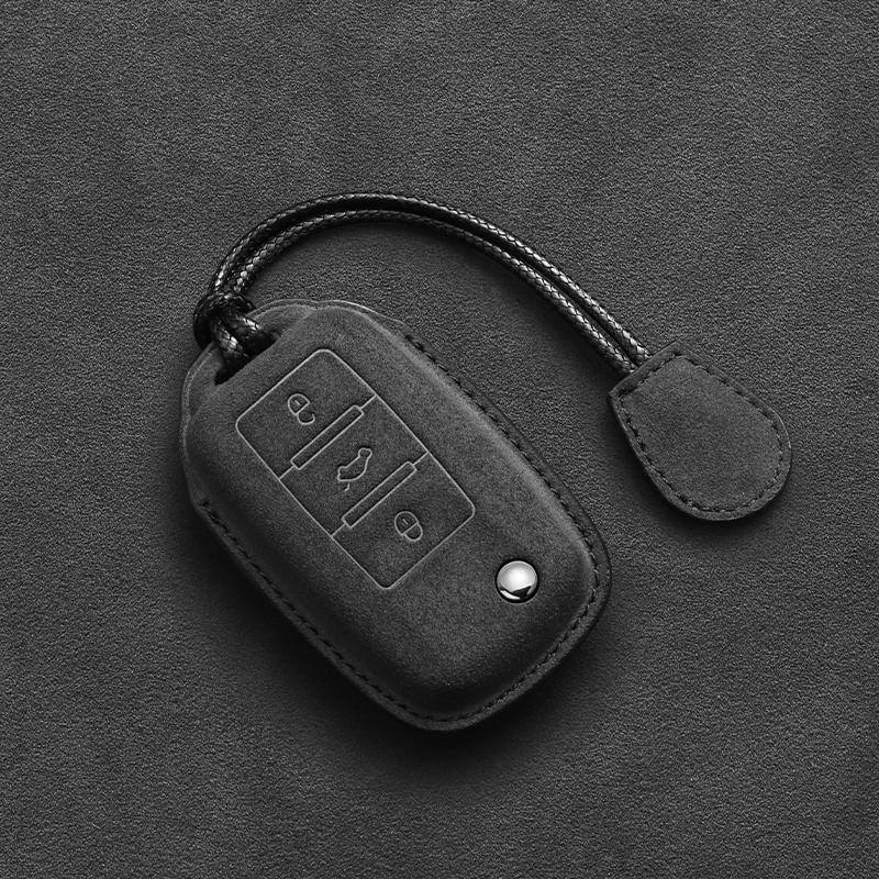 Чехол для автомобильного ключа из замши и кожи для Volkswagen VW Polo Golf Passat Tiguan Beetle Caddy T5 Up Eos Skoda Octavia Seat Leon Altea