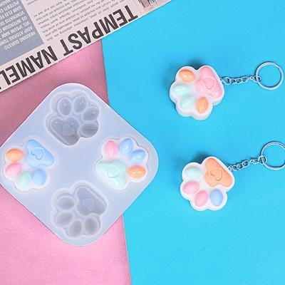 Силиконовая форма для кошачьих лап (4 Полость) Собака Животное Прозрачный для УФ-смолы Декоден Кабошон DIY s Ювелирные изделия