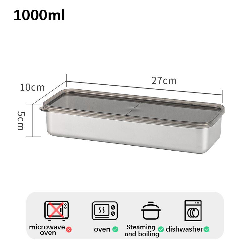 Контейнер для хранения продуктов объемом 2000 мл/1000 мл/800 мл/400 мл из нержавеющей стали, мини-кухонный ящик для хранения с герметичной крышкой, кухонные принадлежности