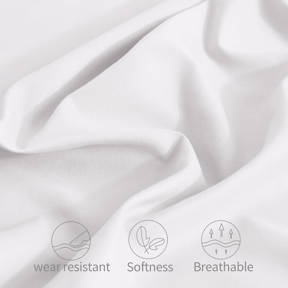 Set of 2 Lightweight Microfiber Pillowcases Queen Size Pillow Cases Durable Pillow Cover  Home