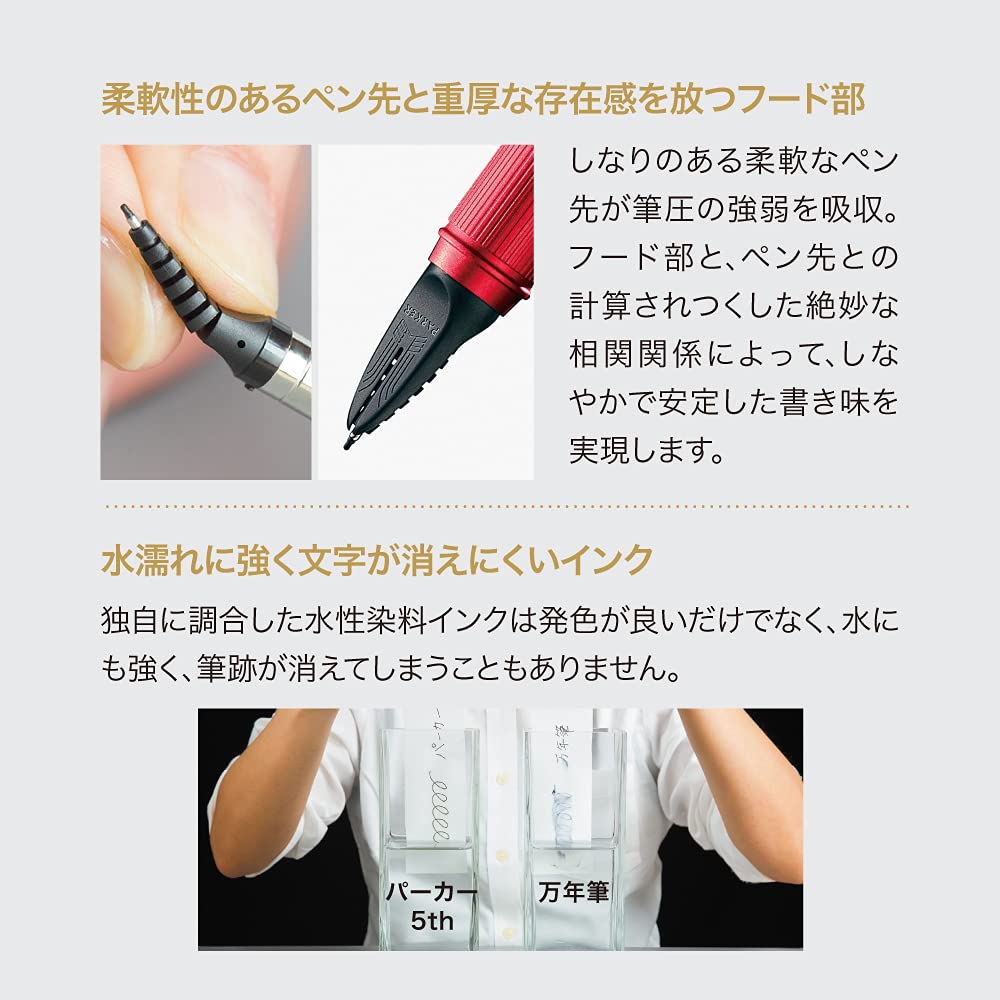 PARKER 5th Ingenuity Slim Глубокий Черный Синий BT Тонкое Перо Подарочная Коробка Официальный 2172201 Ручка на Водной Основе, Включено, Импорт,