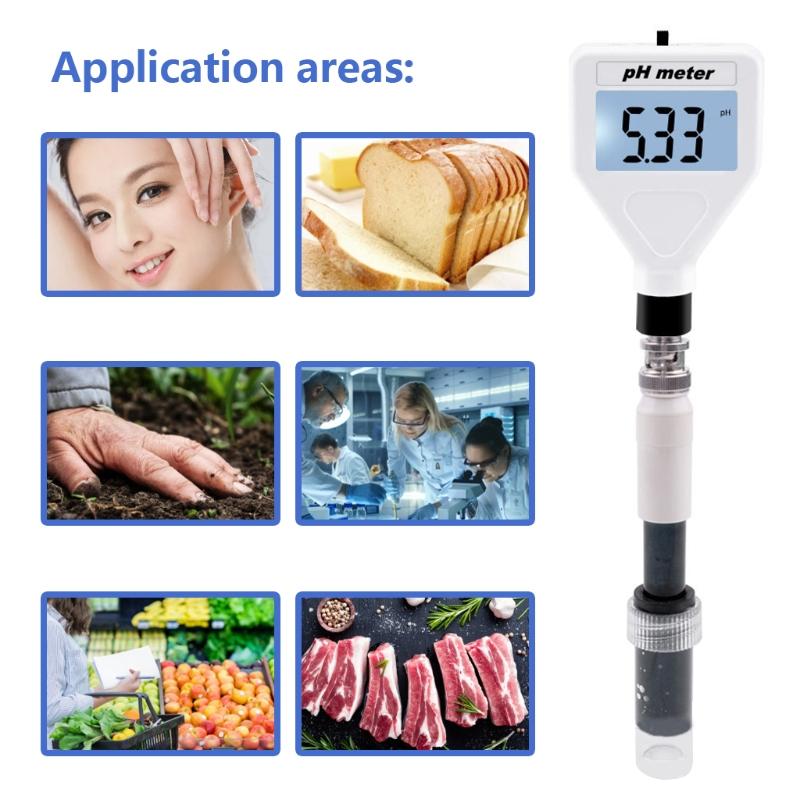 PH-метр для кожи/пищи/почвы/фруктов/мяса/лаборатории Цифровой измеритель кислотности pH-тестер Многофункциональный цифровой pH-тестер