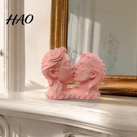 Элегантные скульптуры 3D-печатная скульптура целующейся пары, Белая современная арт-статуэтка, Сентиментальный подарок на годовщину, для гостиной, спальни, Минималистичная