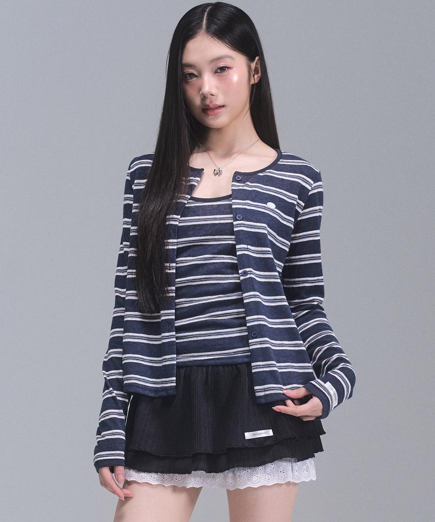 Кардиганный комплект Kelly Stripe от Zeroplanet [Темно-синий]