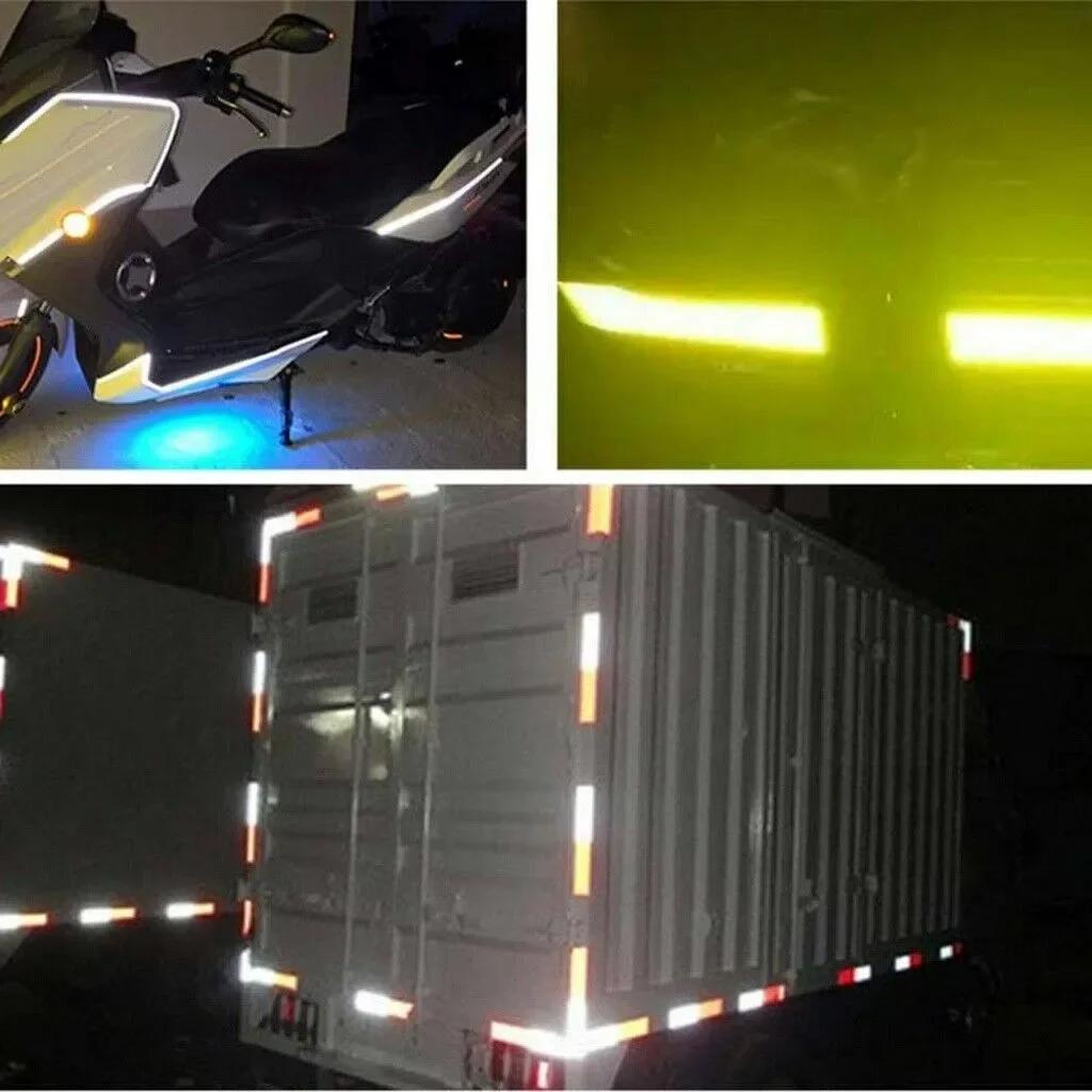 1 шт. 3 метра Автомобильная светоотражающая лента Предупреждающая наклейка безопасности для автомобиля Светоотражающая защитная лента Полоса Пленка для грузовиков Автомобилей Мотоциклов