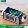 Alarm Clock Wireless Charger 3 In 1 For Iphone 14/13/12/11 Digital Display Wireless Chargers For Apple Watch/airpods Pro